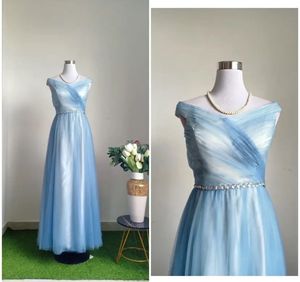Elegant Evening A-line Off The Shoulder Sky Blue