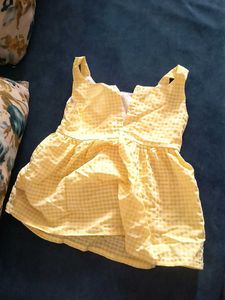 Yellow Gingham Dress with Bow