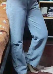Ice Blue Women Wide Leg Denim Jeans