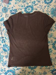 H&amp;M Brown Sheer Net Crop Top | T-Shirt Style |