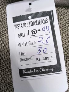 I@94 Size-26 (Sale) Latest Ladies high waist Jean