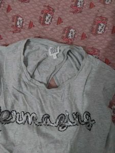 Grey &#39;Mermazing&#39; Sequin T-Shirt