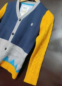 Navy Blue &amp; Musturd Sweater For Baby Boy 4-5 Year