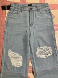 Ripped Wide Leg Jeans