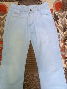 Light Blue Flared Denim Jeans