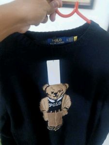 NEW RALPHLAUREN BLACK Polo Bear Sweater
