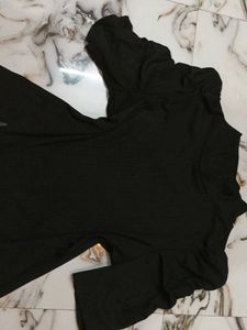 Black Puff Sleeve Top