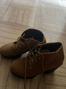 Brown Lace-Up Ankle Boots