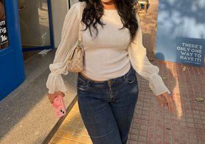 White Ruffled Sleeve Top