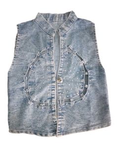 Denim Vest with Embellishments