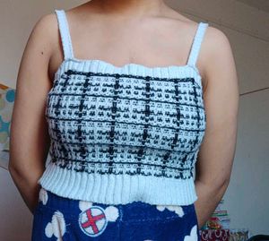 Woolen Women Cardigan + Crop Top