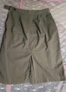 Brown A Line, Knee Length Skirt, Midi Skirt