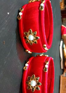 Red  Color Kundan Stone Bengal Set