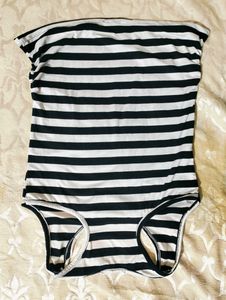 Black And White Fitted Body Skinner