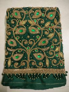 💚Green heavy bridal blouse Piece