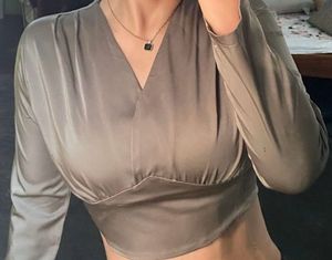 Elegant Grey Crop Top