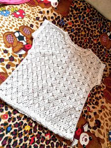 White Party Wear Net Top