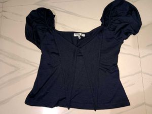 Chic Black Puff Sleeve Top