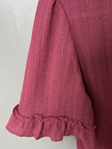 Rose Pink Top with frill Sleeves