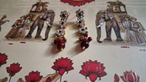 Elegant Gold &amp; Ruby Necklace Set