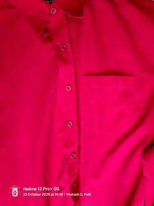 42-44&#34; Red Velvet Casual Shirt ( Twice Used)