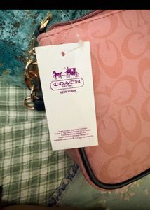 Coach Pink Signature Crossbody Bag COPY