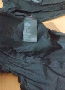 Black Lace Trim Panties - Size L. Most Comfortable