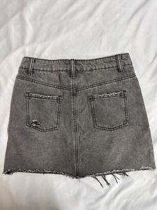 Distressed Denim Mini Skirt
