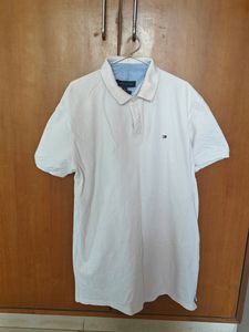 Tommy Hilfiger Authentic White Polo For Sale