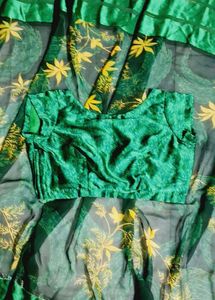 Saree With Stitched Blouse
