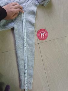 Gray Cable Knit Turtleneck Sweater