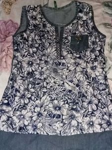 Navy Blue V-neck Casual,Classis Styled Top