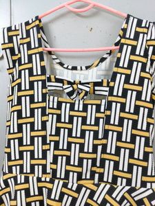 Mini Peplum Dress Skirt Like Detailing 💛🤎🤍