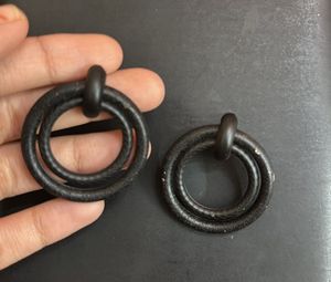 Black Double Hoop Earrings