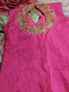 Party Wear Kurti With Embroidery Front And Back