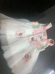 New Born Frock Elegant White