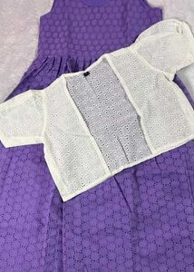 Hakoba Cotton Dress With Jacket