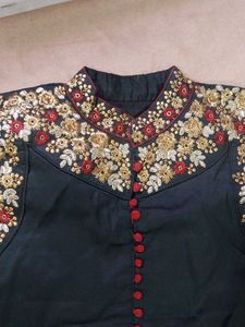 Floral Print Dress with Embellished Top&amp;dupatta