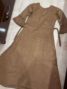 Elegant Brown Midi Dress