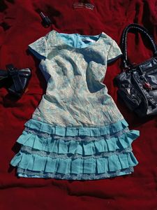 Cottage Core Vibes Blue Dress❄️