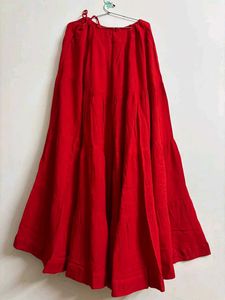 Red Plain Lehenga