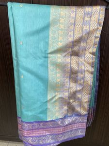Elegant Teal Banarasi Saree
