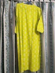 Elegant Yellow Printed Kurta