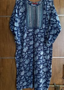 Floral Nevy Blue Kurti