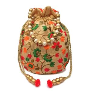 Embroidered Velvet Drawstring Pouches
