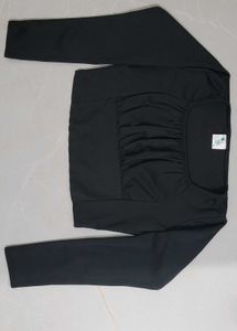 Black Ruched Crop Top