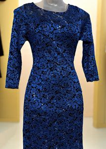 Pintrest Glitter Stunning Blue Lace Dress