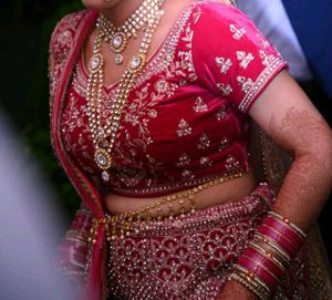 Bridal Lehenga With Jewellery