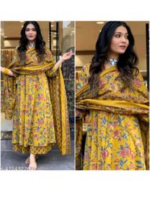 Floral Print Anarkali Kurta Set