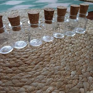 Set Of 10, 10 ml Glass Bottles With Cork